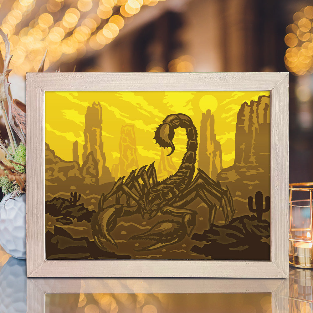 Scorpion 2 – 3D Lightbox SVG File for Cricut & Silhouette