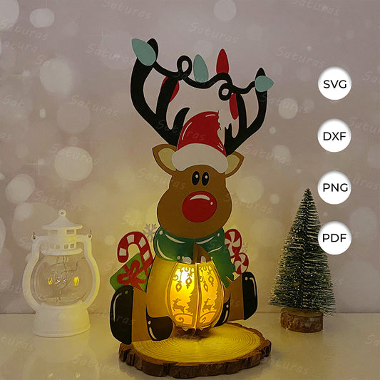 Reindeer 1 - 3D Christmas Lantern File - Cricut File  - VEKTOR KRAFT