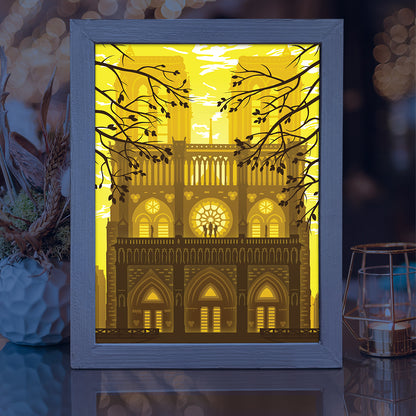 Notre-Dame de Paris – 3D Lightbox SVG File for Cricut & Silhouette