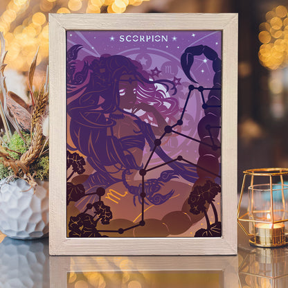 Zodiac Scorpion – 3D Lightbox SVG File for Cricut & Silhouette