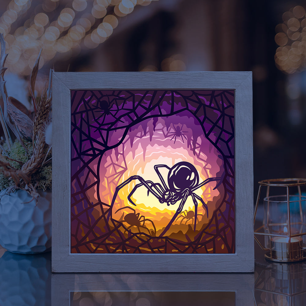 Spider – 3D Lightbox SVG File for Cricut & Silhouette