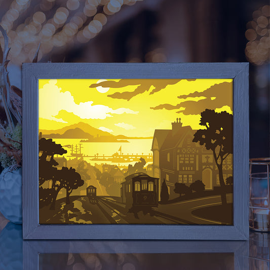 Train Station – 3D Lightbox SVG File for Cricut & Silhouette