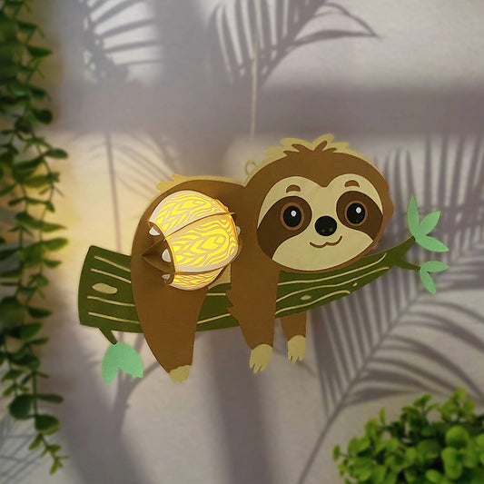 Sloth - 3D Animal Lantern File  - Cricut File  - VEKTOR KRAFT