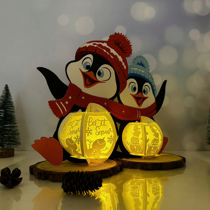 Penguin 1 - 3D Christmas Lantern File - Cricut File  - VEKTOR KRAFT