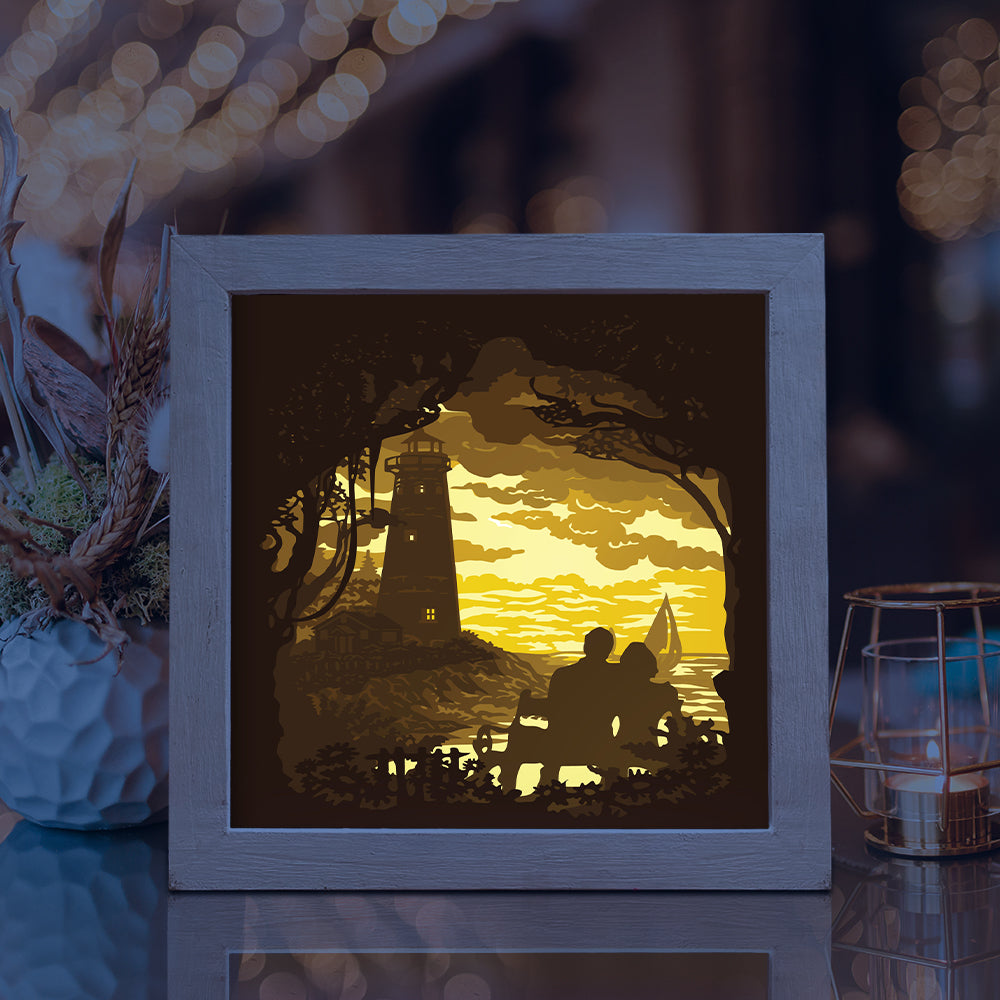 Lighthouse Square – 3D Lightbox SVG File for Cricut & Silhouette