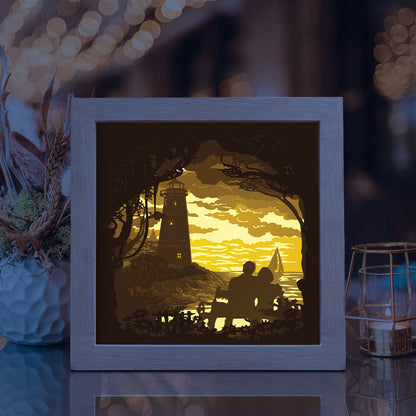 Lighthouse Square – 3D Lightbox SVG File for Cricut & Silhouette