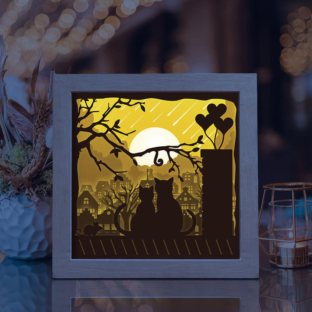 Cat and Moon 1 – 3D Lightbox SVG File for Cricut & Silhouette