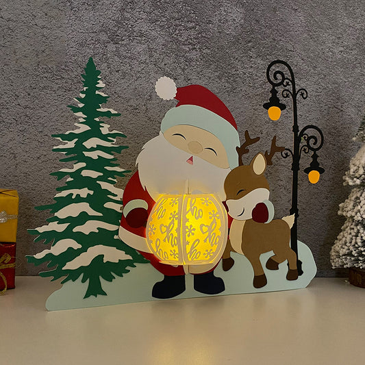 Santa Claus - 3D Christmas Lantern File - Cricut File  - VEKTOR KRAFT