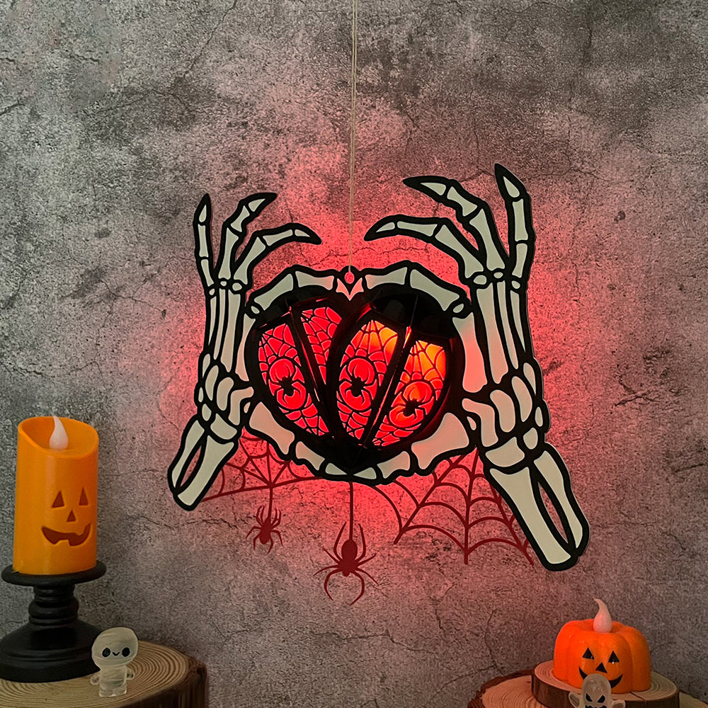 Skeleton Heart - 3D Halloween Paper Lantern File - Cricut File  - VEKTOR KRAFT