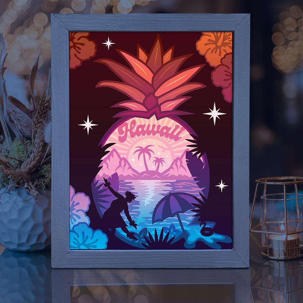 Hawaii – 3D Lightbox SVG File for Cricut & Silhouette
