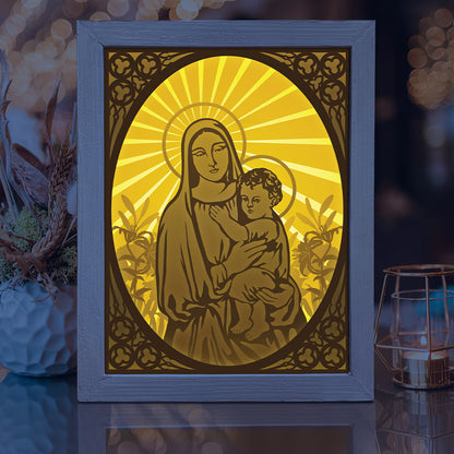 Virgin Mary 2 – 3D Lightbox SVG File for Cricut & Silhouette
