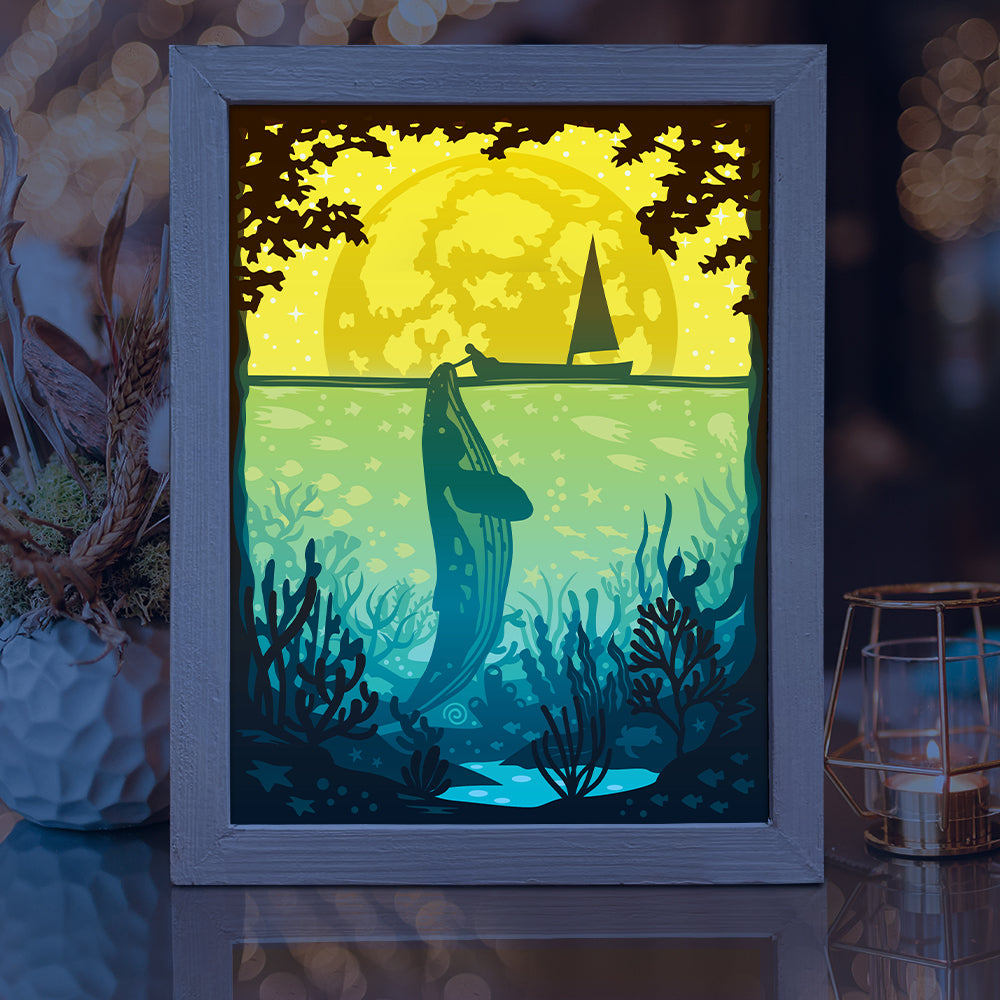 Whale 2 – 3D Lightbox SVG File for Cricut & Silhouette