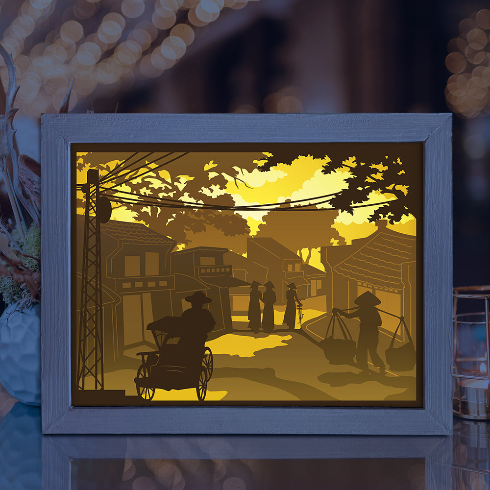 The Old Quarter – 3D Lightbox SVG File for Cricut & Silhouette