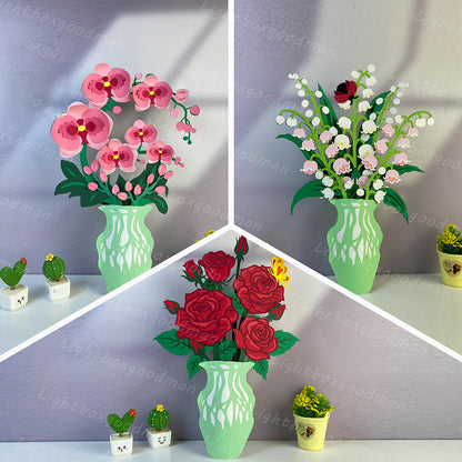 Pack 3 Flower Card 2 – 3D Pop-Up Card SVG File for Cricut & Silhouette