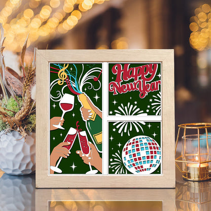 New Year Party – 3D Shadow Box SVG File for Cricut & Silhouette