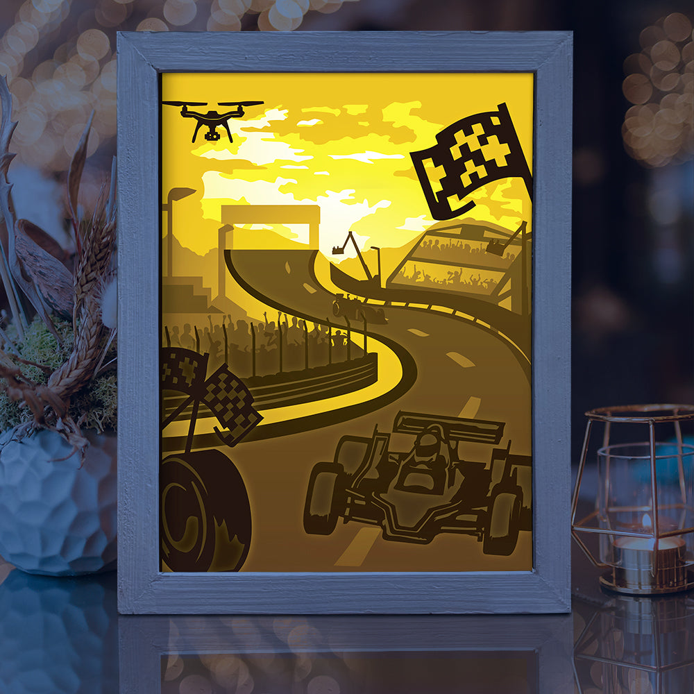 Racing 1 – 3D Lightbox SVG File for Cricut & Silhouette