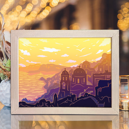 Greece Landscape – 3D Lightbox SVG File for Cricut & Silhouette