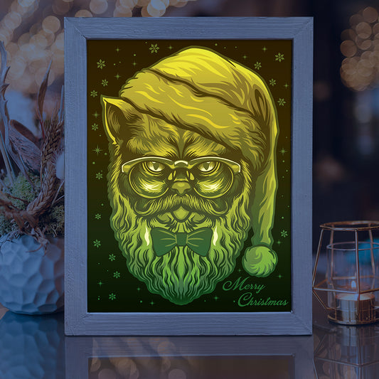 Christmas Cat – 3D Lightbox SVG File for Cricut & Silhouette