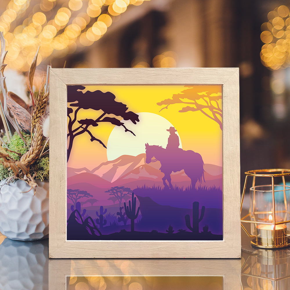 Cowboy 2 – 3D Lightbox SVG File for Cricut & Silhouette