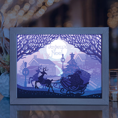 Joyeux Noel 8 – 3D Lightbox SVG File for Cricut & Silhouette