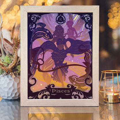 Zodiac Pisces – 3D Lightbox SVG File for Cricut & Silhouette