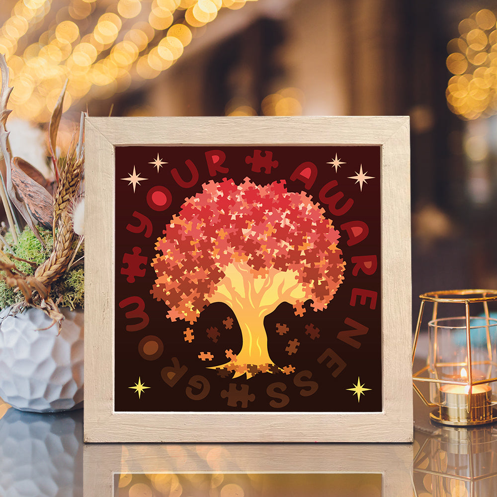 Autism Awareness – 3D Lightbox SVG File for Cricut & Silhouette