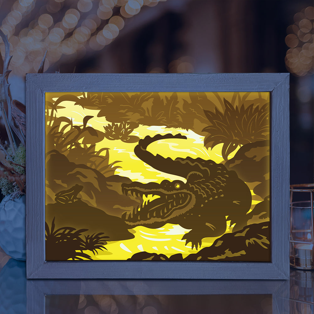 Crocodile – 3D Lightbox SVG File for Cricut & Silhouette