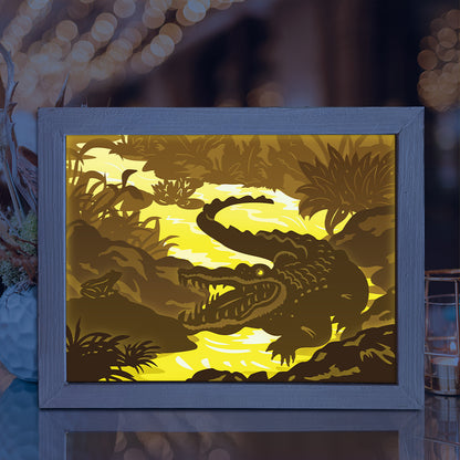 Crocodile – 3D Lightbox SVG File for Cricut & Silhouette