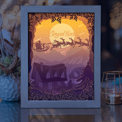 Joyeux Noel 6 – 3D Lightbox SVG File for Cricut & Silhouette