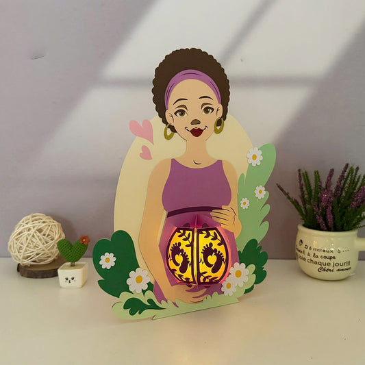 Pregnant Mother 3 - 3D Mother Lantern File  - Cricut File  - VEKTOR KRAFT