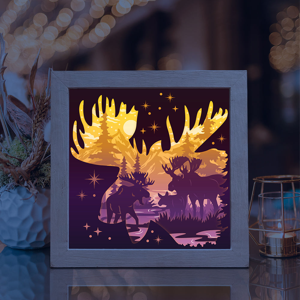 Moose 2 – 3D Lightbox SVG File for Cricut & Silhouette