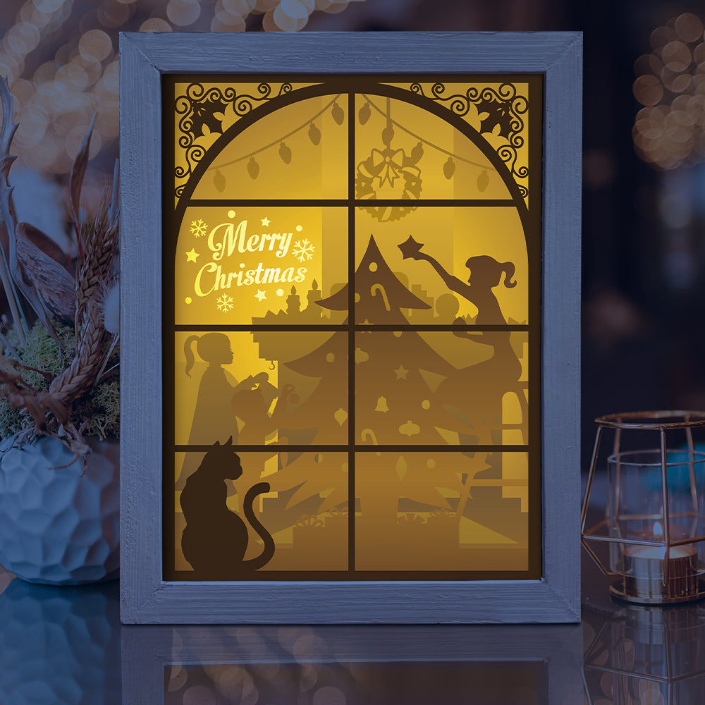 Merry Christmas 12 – 3D Lightbox SVG File for Cricut & Silhouette