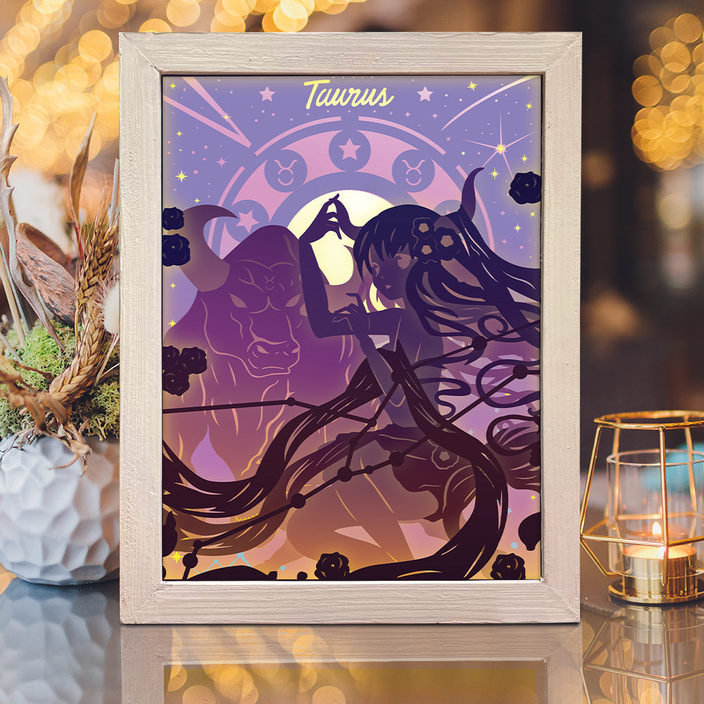 Zodiac Taurus – 3D Lightbox SVG File for Cricut & Silhouette