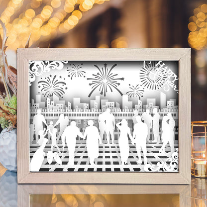 Happy New Year – 3D Lightbox SVG File for Cricut & Silhouette