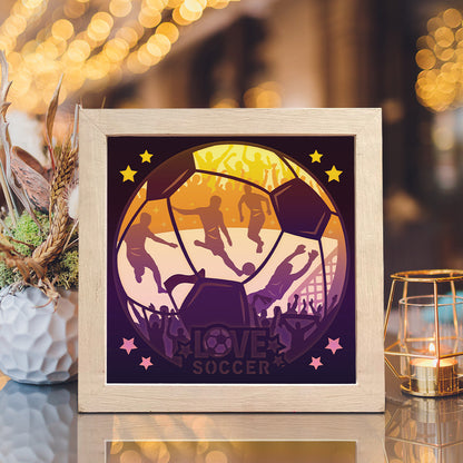 Soccer 4 – 3D Lightbox SVG File for Cricut & Silhouette