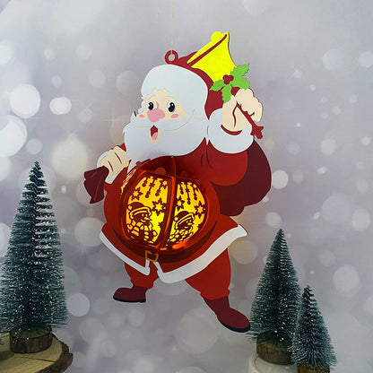 Santa - 3D Christmas Lantern File - Cricut File  - VEKTOR KRAFT