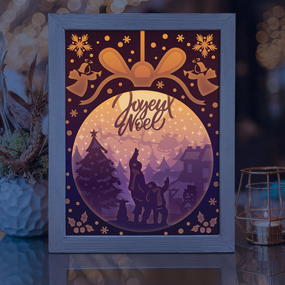 Joyeux Noel 17 – 3D Lightbox SVG File for Cricut & Silhouette