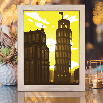 Pisa Tower – 3D Lightbox SVG File for Cricut & Silhouette