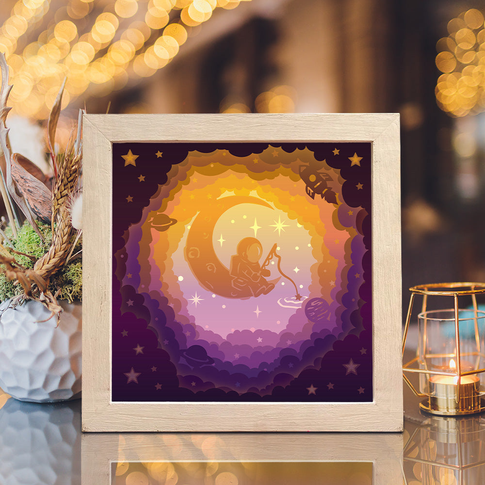 Spaceman Cosmonaut – 3D Lightbox SVG File for Cricut & Silhouette