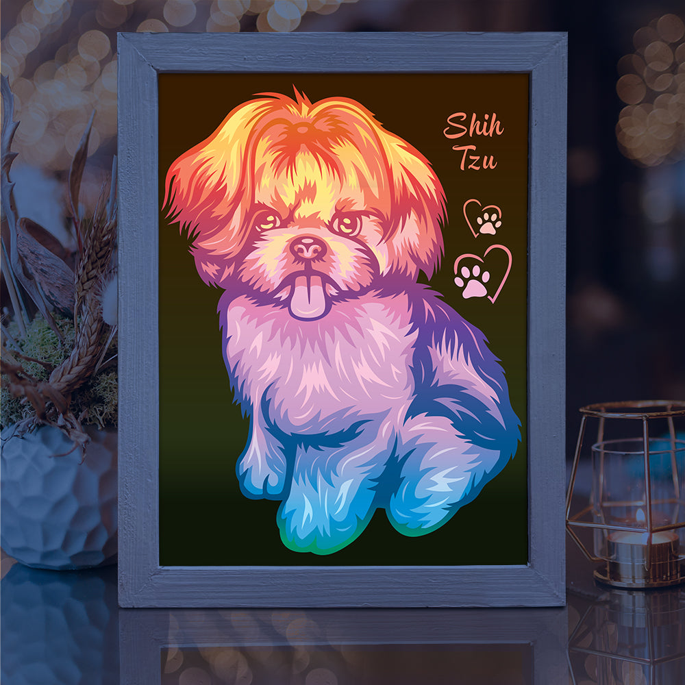 Shih Tzu – 3D Lightbox SVG File for Cricut & Silhouette