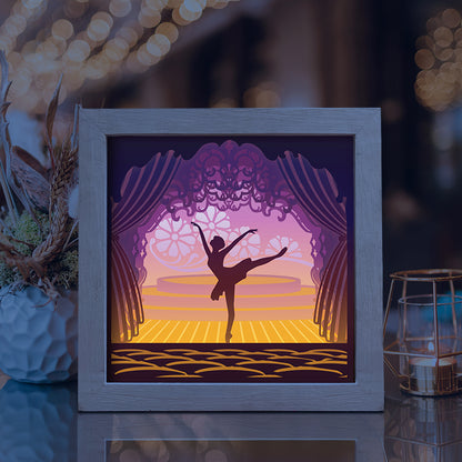 Ballet 1 square – 3D Lightbox SVG File for Cricut & Silhouette