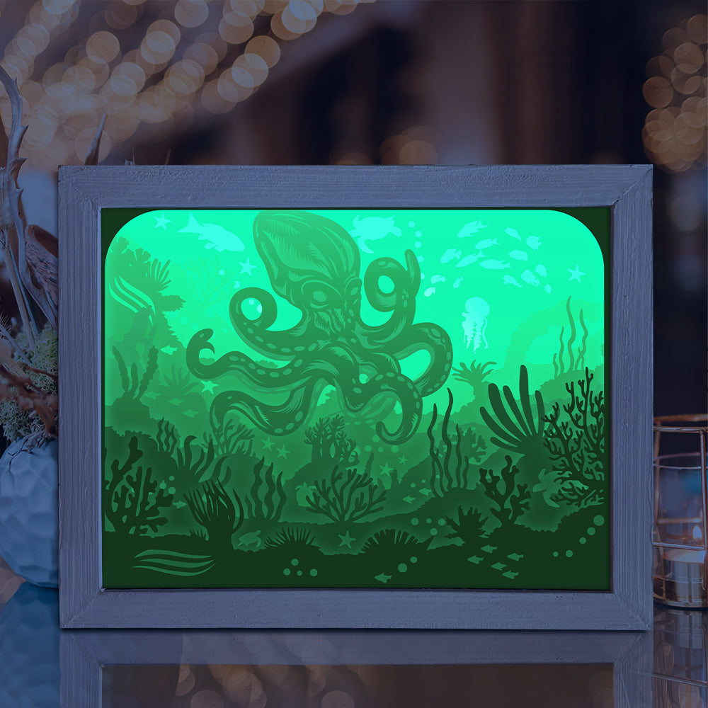 Octopus – 3D Lightbox SVG File for Cricut & Silhouette