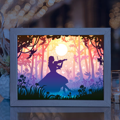 A Girl Playing Violin – 3D Lightbox SVG File for Cricut & Silhouette