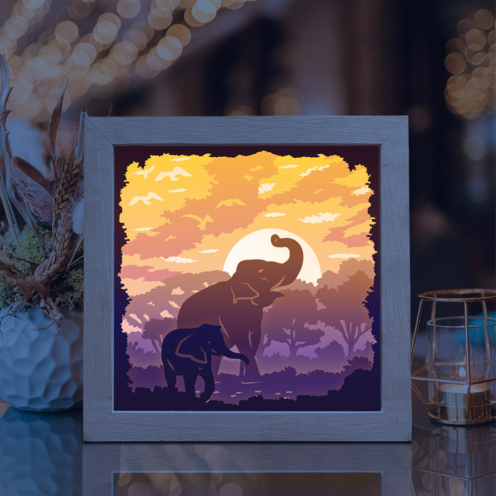 Elephant 3 – 3D Lightbox SVG File for Cricut & Silhouette