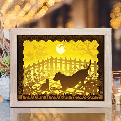 Cat and Dog 1 – 3D Lightbox SVG File for Cricut & Silhouette
