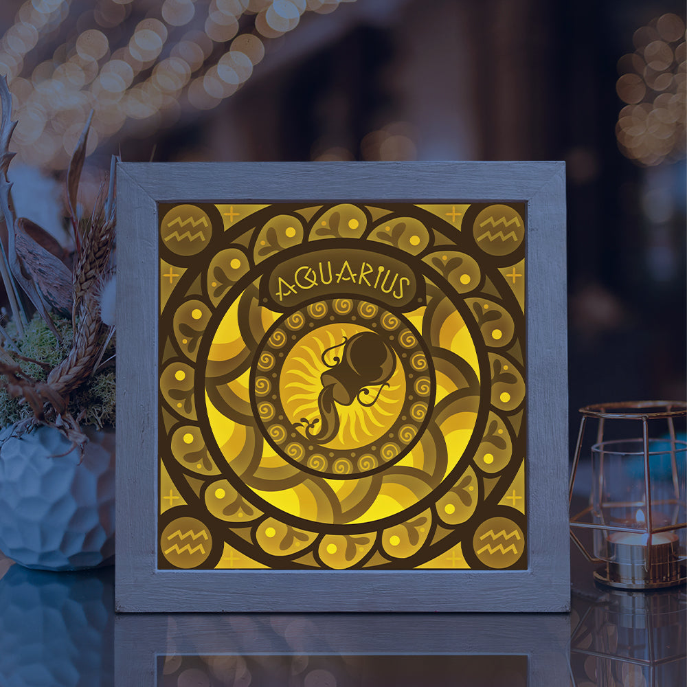 Aquarius – 3D Lightbox SVG File for Cricut & Silhouette