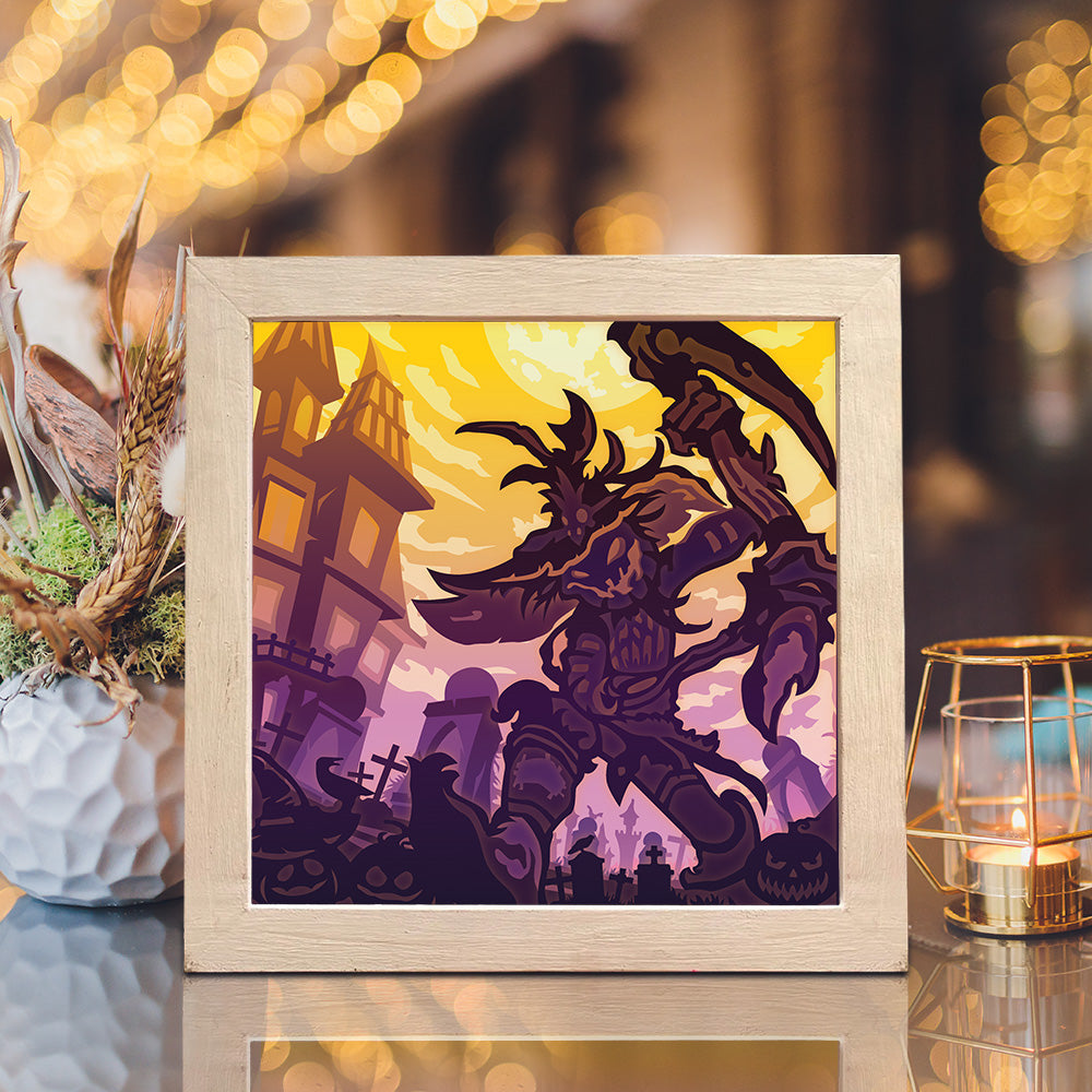 Pumpkin Demon – 3D Lightbox SVG File for Cricut & Silhouette