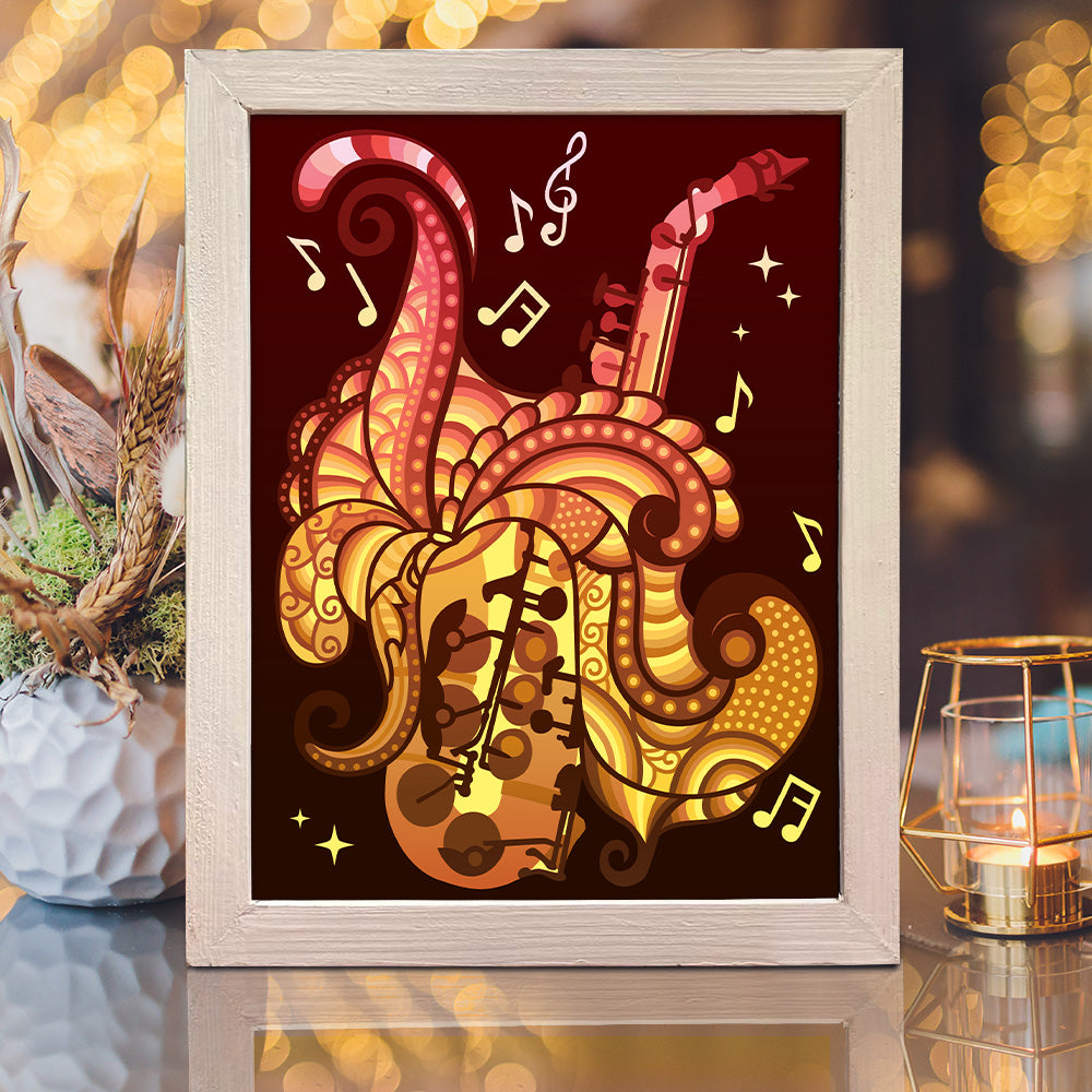 Saxophone – 3D Lightbox SVG File for Cricut & Silhouette