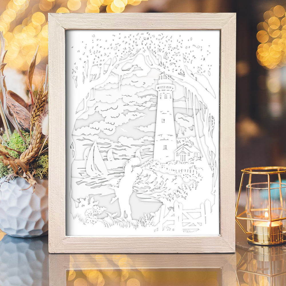 Lighthouse 3 – 3D Lightbox SVG File for Cricut & Silhouette
