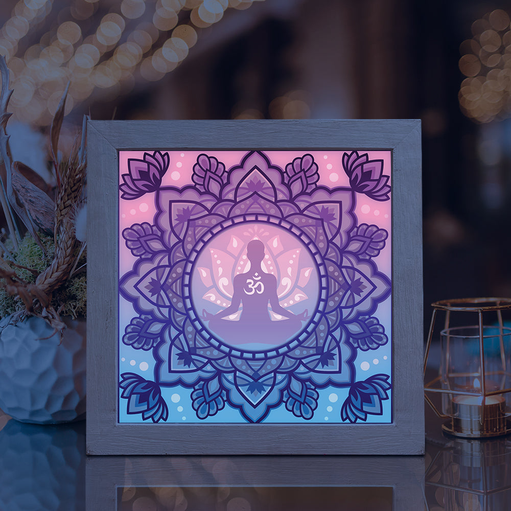 Yoga – 3D Lightbox SVG File for Cricut & Silhouette